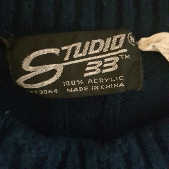 Women's Studio 33 Blue Knit Acrylic Sweater Medium - Picture 6 of 7